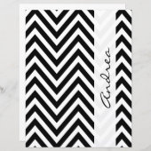 Papier Motif Zigzag noir et blanc, Votre nom (Devant / Derrière)