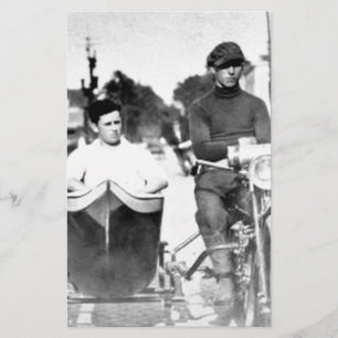Papier Motocyclette et side-car de motard hors-la-loi vin
