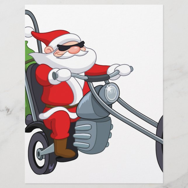 Papier motocycliste santa claus (Devant)