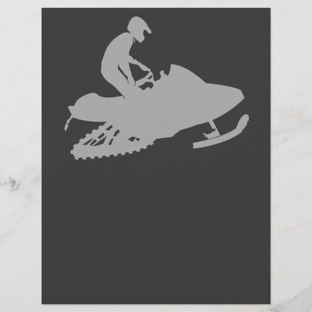 Papier Motoneige gris argent (Devant)
