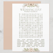 Papier Mots croisés de mariage, jeu d'activité pour la ré (Devant / Derrière)