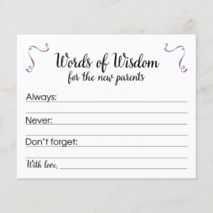Papier Mots de sagesse pour les nouveaux parents Conseils