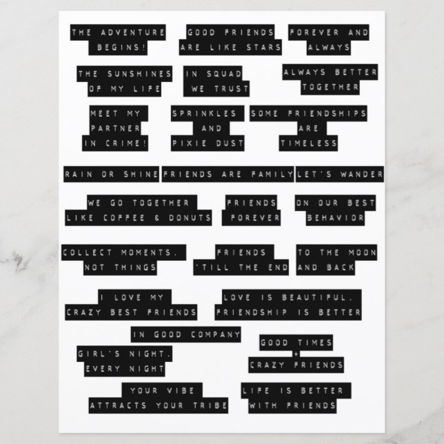 Papier Mots Embossés Pour Éliminer L'Amitié Du Journal De (Devant)