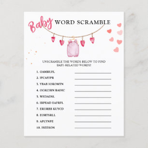 Papier Mots Mêlés Jeu de Baby Shower de la Saint-Valent