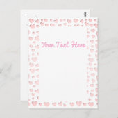 Papier moulé en forme de coeur rose coupé Carte po (Devant / Derrière)