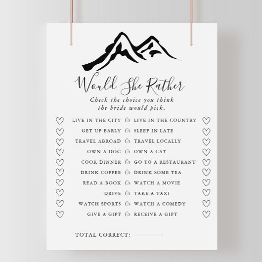 Papier Mountain Voudrait-Elle Plutôt Fête des mariées Jeu