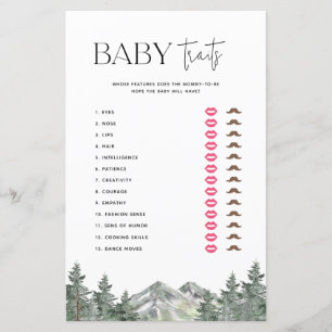 Papier Mountain Woodland Baby shower Baby Traits Jeu