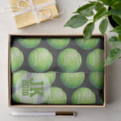 Papier Mousseline 03of12 Tennis Ball Motif Tissus Paper (Cadeau)