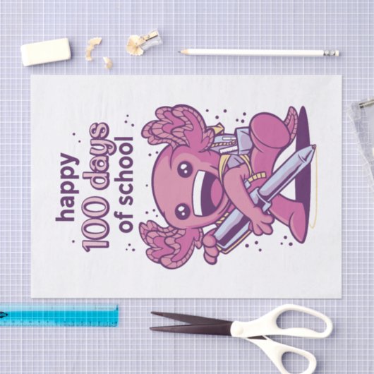 Papier Mousseline 100 jours d'invitation scolaire (Artisanat)