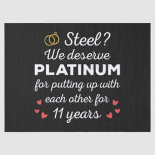 Papier Mousseline 11e anniversaire Mariage I - Steel Funny Couple