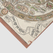 Papier Mousseline 1480 Woodcut World Map Tissue Paper (Détail)