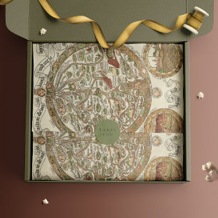 Papier Mousseline 1480 Woodcut World Map Tissue Paper