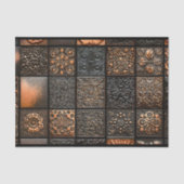 Papier Mousseline 15 Carreaux mixtes de style Embossé Brown AA6 Déco (Recto)