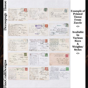 Papier Mousseline 15 dos de cartes postales anciennes authentiques E