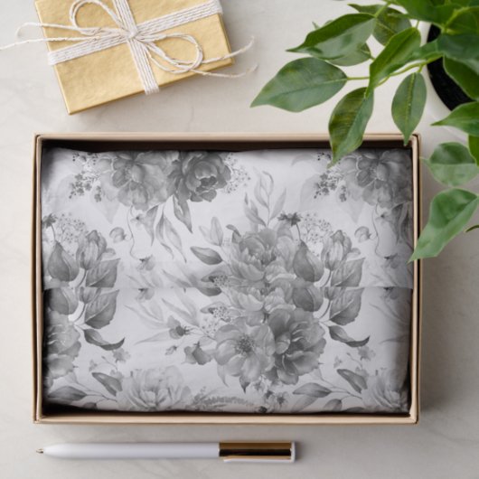 Papier Mousseline 1600s Hollandais Black White Still Life Art Floral (Cadeau)