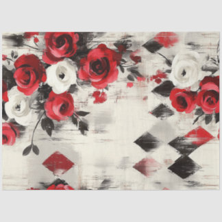 Papier Mousseline 1850-Fond saignant Harlequin