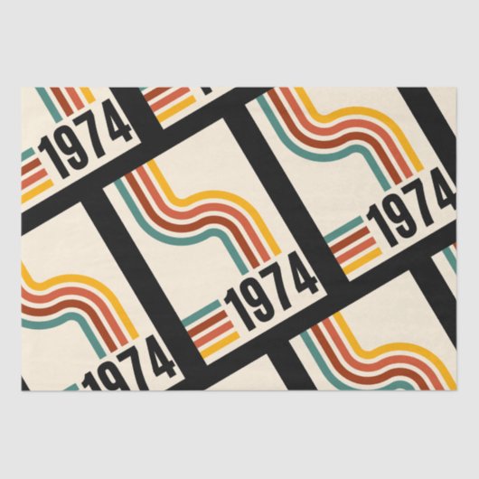 Papier Mousseline 1974 Poster vintage rétro 50e anniversaire (Recto)