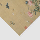 Papier Mousseline 1. 芍 薬 群 蝶 図, 若 Fleur et Papillon 冲, Jakuchu (Détail)