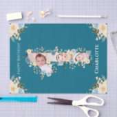 Papier Mousseline 1er anniversaire Photo Collage Turquoise bleu jaun (Artisanat)