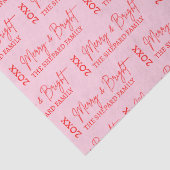 Papier Mousseline 2025 Modern Merry and Bright Red Pink Christmas (Détail)