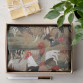 Papier Mousseline 20. 群 鶏 図, 冲 Foule de coqs, Jakuchu (Cadeau)