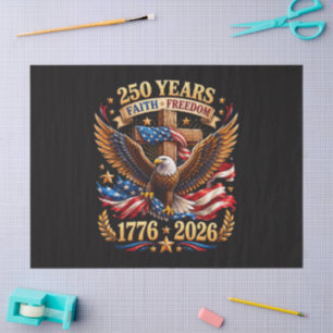Papier Mousseline 250 Ans de Foi Liberté Aigle Patriotique
