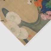Papier Mousseline 29. 菊 花 流 水 図, 冲 Chrysanthemum & Stream, Jakuchu, (Détail)