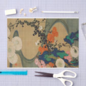 Papier Mousseline 29. 菊 花 流 水 図, 冲 Chrysanthemum & Stream, Jakuchu, (Artisanat)