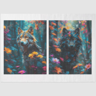 Papier Mousseline 2 Beaux Loups