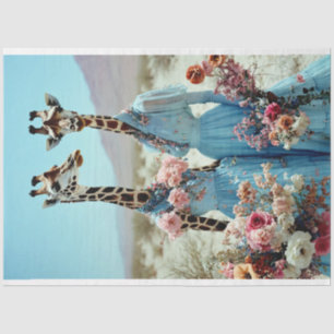 Papier Mousseline 2 Giraffe Style Vogue Vintage Découpage