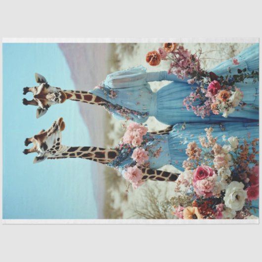 Papier Mousseline 2 Giraffe Style Vogue Vintage Découpage (Recto)