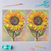 Papier Mousseline 2 Grands Tournesols Collection moderne (Artisanat)