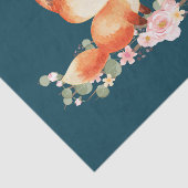 Papier Mousseline 2 mignons Petits Renards Rouges Aquarelle Design (Détail)