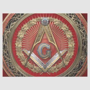 Papier Mousseline [300] Master Mason - Carré Or & Compas