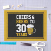 Papier Mousseline 30e anniversaire Cheers & Bières à 30 ans (Artisanat)