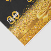 Papier Mousseline 30e anniversaire fête noir or nom (Détail)