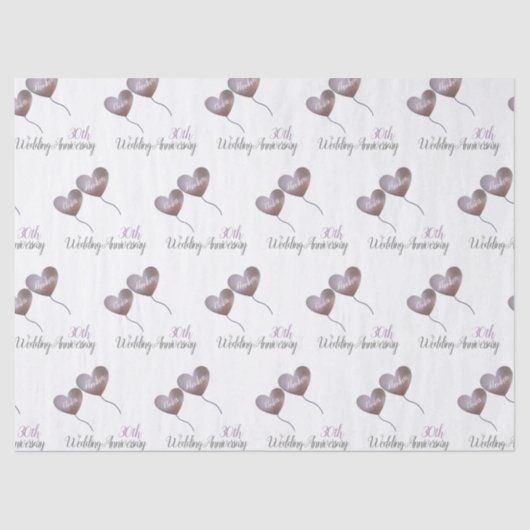 Papier Mousseline 30e anniversaire mariage perle mari et femme (Recto)