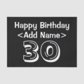 Papier Mousseline 30e anniversaire personnalisé papier de tissus à t (Recto)