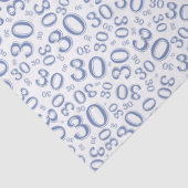 Papier Mousseline 30ème Motif bleu de nombre de collage (Détail)