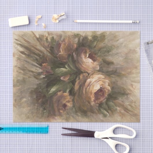 Papier Mousseline 315 Roses (Artisanat)