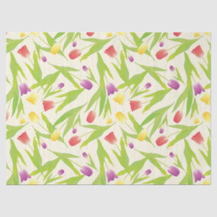Papier Mousseline 3 couleurs Tulipes Illustration Motif transparent