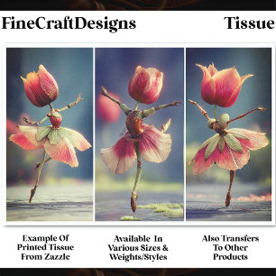 Papier Mousseline 3 danseuses de fleurs Shabby Chic, Rose DJ6LF déco