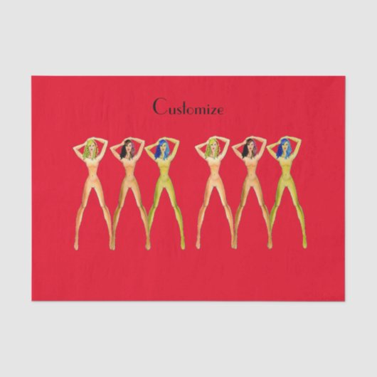 Papier Mousseline 3 femmes à long pattes debout Thunder_Cove (Recto)