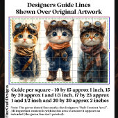 Papier Mousseline 3 Mignons Chats Steampunk Ensemble de Chatons DE4