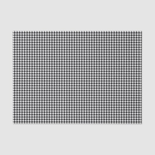 Papier Mousseline 3 Tissue Sheets, Black White Houndstooth Pattern (Recto)
