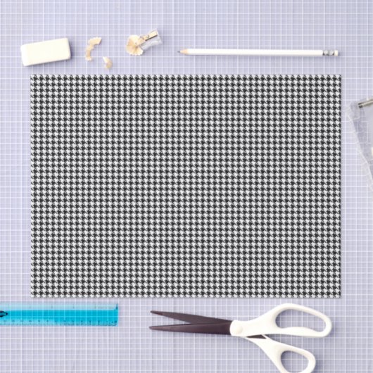Papier Mousseline 3 Tissue Sheets, Black White Houndstooth Pattern (Artisanat)