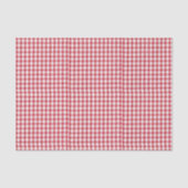 Papier Mousseline 3 Tissue Sheets, Red & White Gingham Check Pattern (Recto)