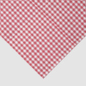 Papier Mousseline 3 Tissue Sheets, Red & White Gingham Check Pattern (Détail)