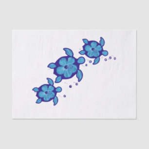 Papier Mousseline 3 tortues bleues de Honu