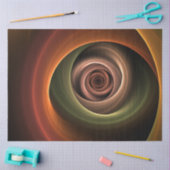 Papier Mousseline 3D Spirale Abstraite couleurs chaudes Art fractal (Artisanat)